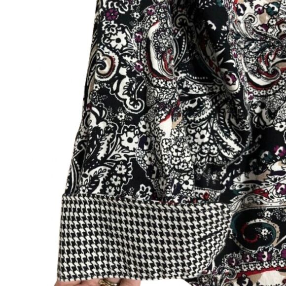 Chaps Women’s Multi Paisley Print No Iron Button Down Shirt Sz-L - Picture 4 of 7